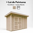 TIMBELA - Abri de Jardin Qualité Premium 4m² - L161xL412cm - Kit tout compris avec sol, tuiles bitumineuses, set de peinture-Construction de Panneaux LP Smartside- Cabane de Jardin Timbela M902A TERRA BROWN - vignette