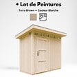 TIMBELA - Abri de Jardin Qualité Premium 3m² - L161xL294cm - Kit tout compris avec sol, tuiles bitumineuses, set de peinture-Construction de Panneaux LP SmartSide- Cabane de Jardin Timbela M901 TERRA BROWN - vignette