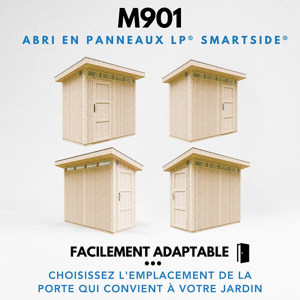 TIMBELA - Abri de Jardin Qualité Premium 3m² - L161xL294cm - Kit tout compris avec sol, tuiles bitumineuses, set de peinture-Construction de Panneaux LP SmartSide- Cabane de Jardin Timbela M901 TERRA BROWN - large