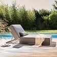 OVIALA - Bain de soleil avec coussin inclinable 5 positions gris - Havana - vignette