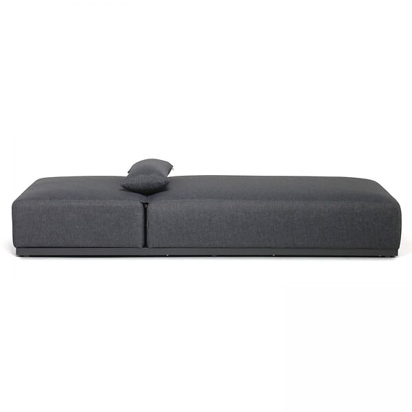 OVIALA - Bain de soleil avec coussin inclinable 5 positions gris - Havana - large