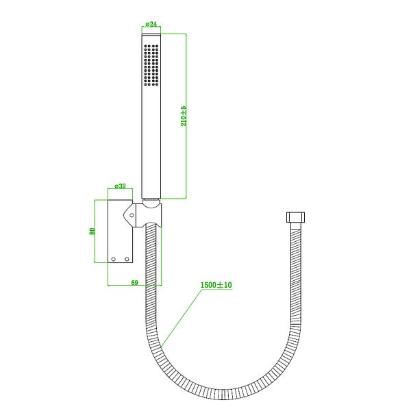 ESSEBAGNO - Luisa combiné support de douche or brossé 3 pièces - large