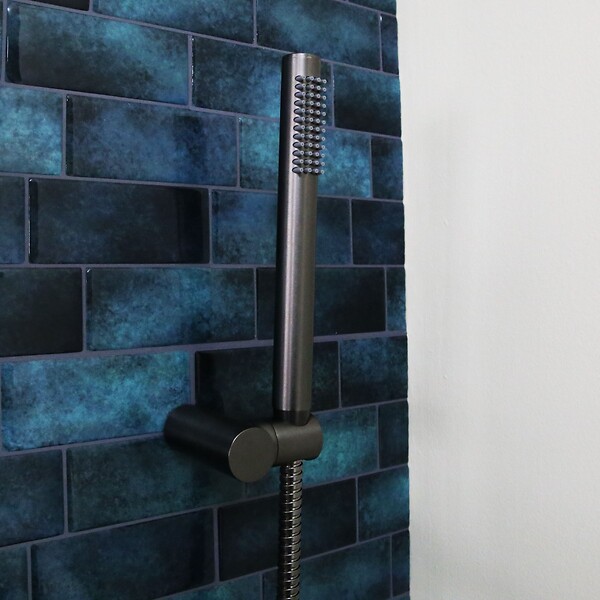 ESSEBAGNO - Luisa combiné support de douche 3 pièces gris gun métal - large