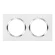LEGRAND - Plaque carrée Dooxie 2 postes - Blanc - Bague effet chrome - vignette