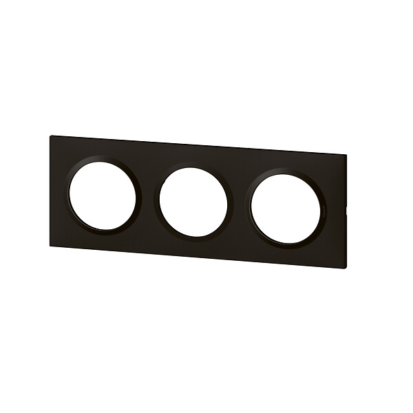 LEGRAND - Plaque carrée dooxie 3 postes finition noir velours - large