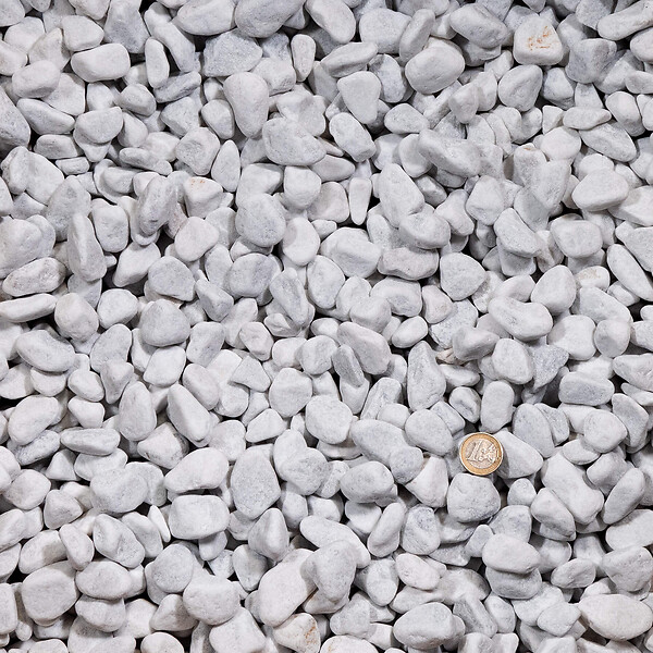 RO'MA NATURE - Galet Marbre Blanc Carrare 15-25 mm - Lot de 40 sacs de 20 kg (12 m²) - large