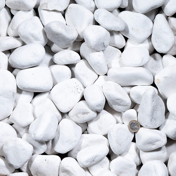 RO'MA NATURE - Galet Blanc Pur 40-60 mm - Lot de 45 sacs de 20 kg (9 m²) - large