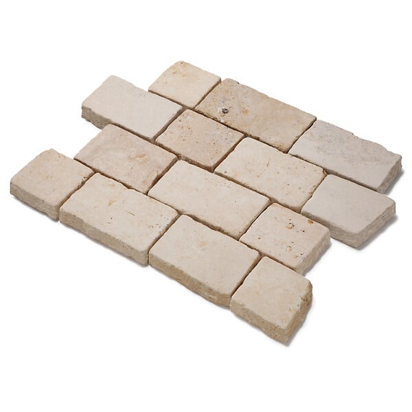 RO'MA NATURE - Pavé Pierre Antica Beige Longueur Libre x15x3,8 cm (vendu au m²) - large