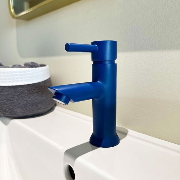 ESSEBAGNO - Luisa mitigeur lave-mains bleu eau chaude et froide - large