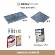 RO'MA NATURE - KIT COMPLET - Margelles pour piscine 8x4m en Pierre Adana Gris Bleu (avec colle, joint, hydrofuge ...) - vignette