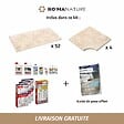 RO'MA NATURE - KIT COMPLET - Margelles pour piscine 10x5m en Travertin Beige Light (avec colle, joint, hydrofuge ...) - vignette