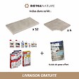 RO'MA NATURE - KIT COMPLET - Margelles pour piscine 10x5m en Pierre Atlas Beige (avec colle, joint, hydrofuge ...) - vignette