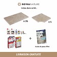 RO'MA NATURE - KIT COMPLET - Margelles pour piscine 4x4m en Travertin Beige Mix (avec colle, joint, hydrofuge ...) - vignette
