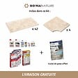 RO'MA NATURE - KIT COMPLET - Margelles pour piscine 8x4m en Travertin Beige Light (avec colle, joint, hydrofuge ...) - vignette