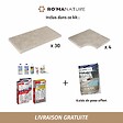 RO'MA NATURE - KIT COMPLET - Margelles pour piscine 6x3m en Pierre Egypte Beige (avec colle, joint, hydrofuge ...) - vignette