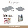 RO'MA NATURE - KIT COMPLET - Margelles pour piscine 6x3m en Travertin Gris (avec colle, joint, hydrofuge ...) - vignette