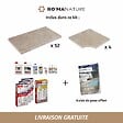 RO'MA NATURE - KIT COMPLET - Margelles pour piscine 10x5m en Travertin Beige Mix (avec colle, joint, hydrofuge ...) - vignette