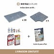 RO'MA NATURE - KIT COMPLET - Margelles pour piscine 6x3m en Pierre Egypte Gris (avec colle, joint, hydrofuge ...) - vignette