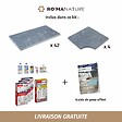 RO'MA NATURE - KIT COMPLET - Margelles pour piscine 8x4m en Pierre Egypte Gris (avec colle, joint, hydrofuge ...) - vignette