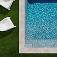 RO'MA NATURE - KIT COMPLET - Margelles pour piscine 8x4m en Pierre Egypte Beige (avec colle, joint, hydrofuge ...) - vignette