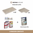 RO'MA NATURE - KIT COMPLET - Margelles pour piscine 8x4m en Pierre Egypte Beige (avec colle, joint, hydrofuge ...) - vignette