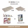RO'MA NATURE - KIT COMPLET - Margelles pour piscine 4x4m en Pierre Atlas Beige (avec colle, joint, hydrofuge ...) - vignette