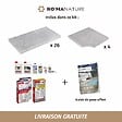 RO'MA NATURE - KIT COMPLET - Margelles pour piscine 4x4m en Pierre Atlas Gris (avec colle, joint, hydrofuge ...) - vignette