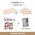 RO'MA NATURE - KIT COMPLET - Margelles pour piscine 4x4m en Travertin Beige Light (avec colle, joint, hydrofuge ...) - vignette