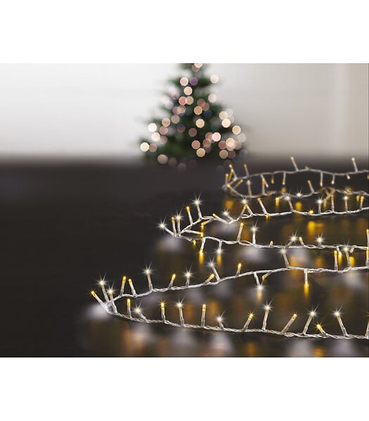 FEERIC LIGHTS & CHRISTMAS - Guirlande Lumineuse Extérieur 12 m 500 LED Blanc Froid & Chaud et 8 jeux de lumière - large