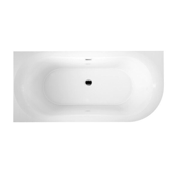 STANO - Baignoire semi-îlot design ELIZABETH blanche 170 cm Angle à droite - large