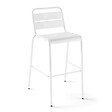 OVIALA - Chaise de bar haute en métal blanc - Palavas - vignette