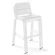 OVIALA - Chaise de bar haute en métal blanc - Palavas - vignette