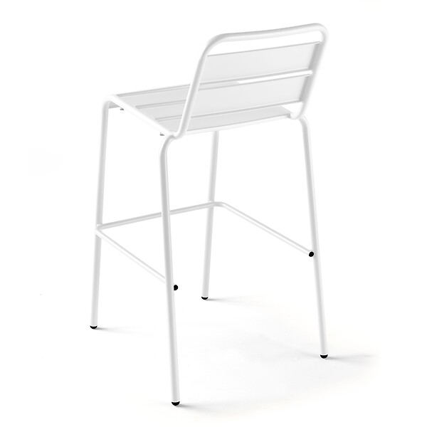 OVIALA - Chaise de bar haute en métal blanc - Palavas - large