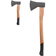 GT GARDEN - Lot de 2 haches avec manche en bois : hache + hachette - vignette