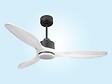 PURLINE - Ventilateur de plafond Réversible  Thermostat Dimmable Wifi Moteur à courant continu Toits en pente Télécommande Lumière à trois tons Hypersilence Mémoire - vignette
