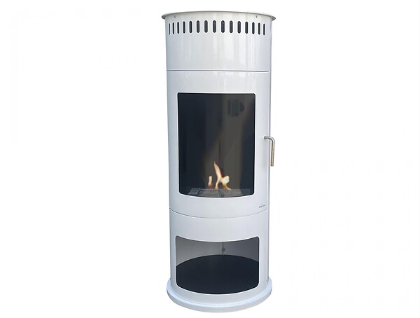 PURLINE - Poêle à éthanol 3kW en acier avec façade en verre trempé - large