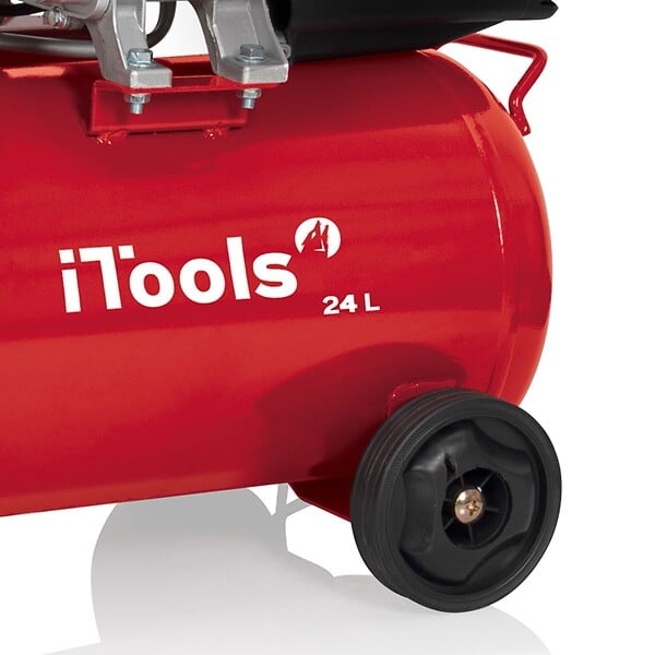 ITOOLS - Compresseur d'air 24L 8 bar 2CV 1.5KW 115 PSI Débit d'air max : 206 L/min 19.9Kg kG ITOOLS - large
