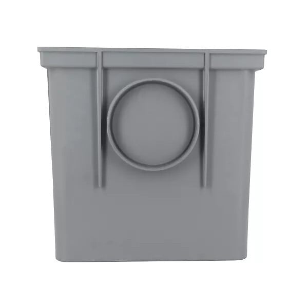 NICOLL - Regard d'interface Nicoll RIFT Télécom 25x25x25cm D10cm gris clair avec 2 bouchons réducteurs doubles - large