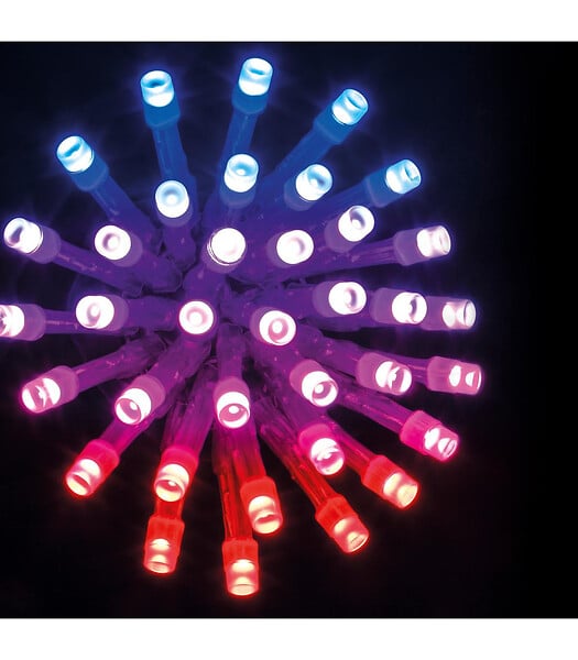 FEERIC LIGHTS & CHRISTMAS - Guirlande lumineuse 30 m de lumière 300 LED Bleu, Rouge, Rose et Violet - large
