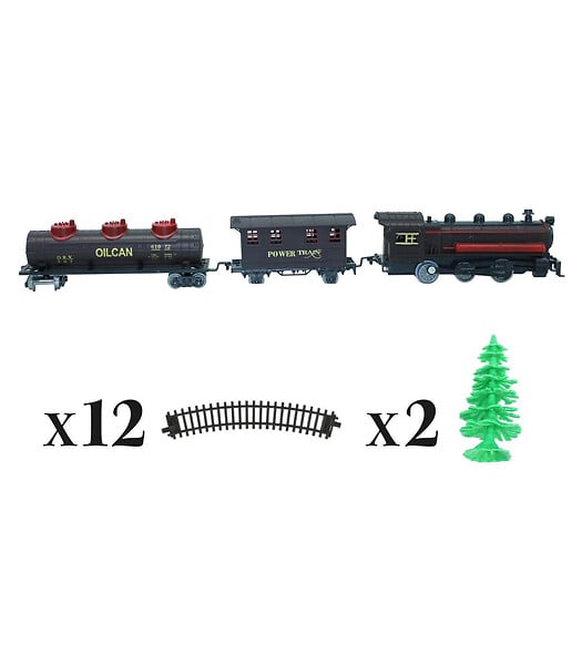 FEERIC LIGHTS & CHRISTMAS - Accessoires pour Village de Noël Coffret 17 pièces Train avec locomotive, wagons , rails et sapins - large