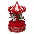 FEERIC LIGHTS & CHRISTMAS - Carrousel musical traditionnel Père Noël et Bonhomme de Neige D 11 x H 18 cm - vignette