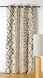 LINDER - Rideau jacquard Nazca - Beige et noir - H.260cm - vignette