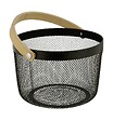 WENKO - Corbeille de bain Bambusa - Acier laqué - Noir - Diam.25cm - vignette