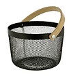 WENKO - Corbeille de bain Bambusa - Acier laqué - Noir - Diam.25cm - vignette