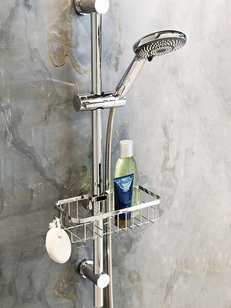 WENKO - Valet douche Floresta - Acier chromé - Fixation sans perçage - large