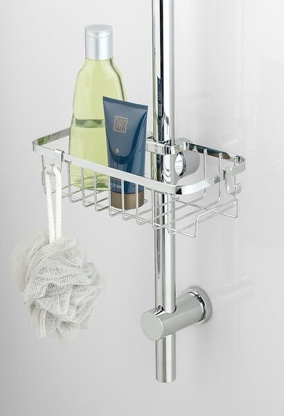 WENKO - Valet douche Floresta - Acier chromé - Fixation sans perçage - large