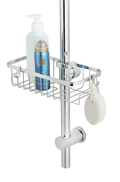 WENKO - Valet douche Floresta - Acier chromé - Fixation sans perçage - large