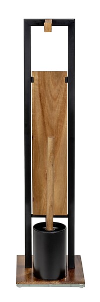 WENKO - Combiné WC - Bois d'acacia - Rivalta - Noir - Sur pied - large