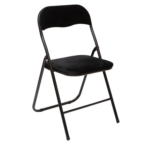 5FIVE - Chaise pliante velours noir - large
