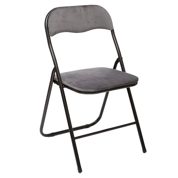 5FIVE - Chaise pliante velours gris - large